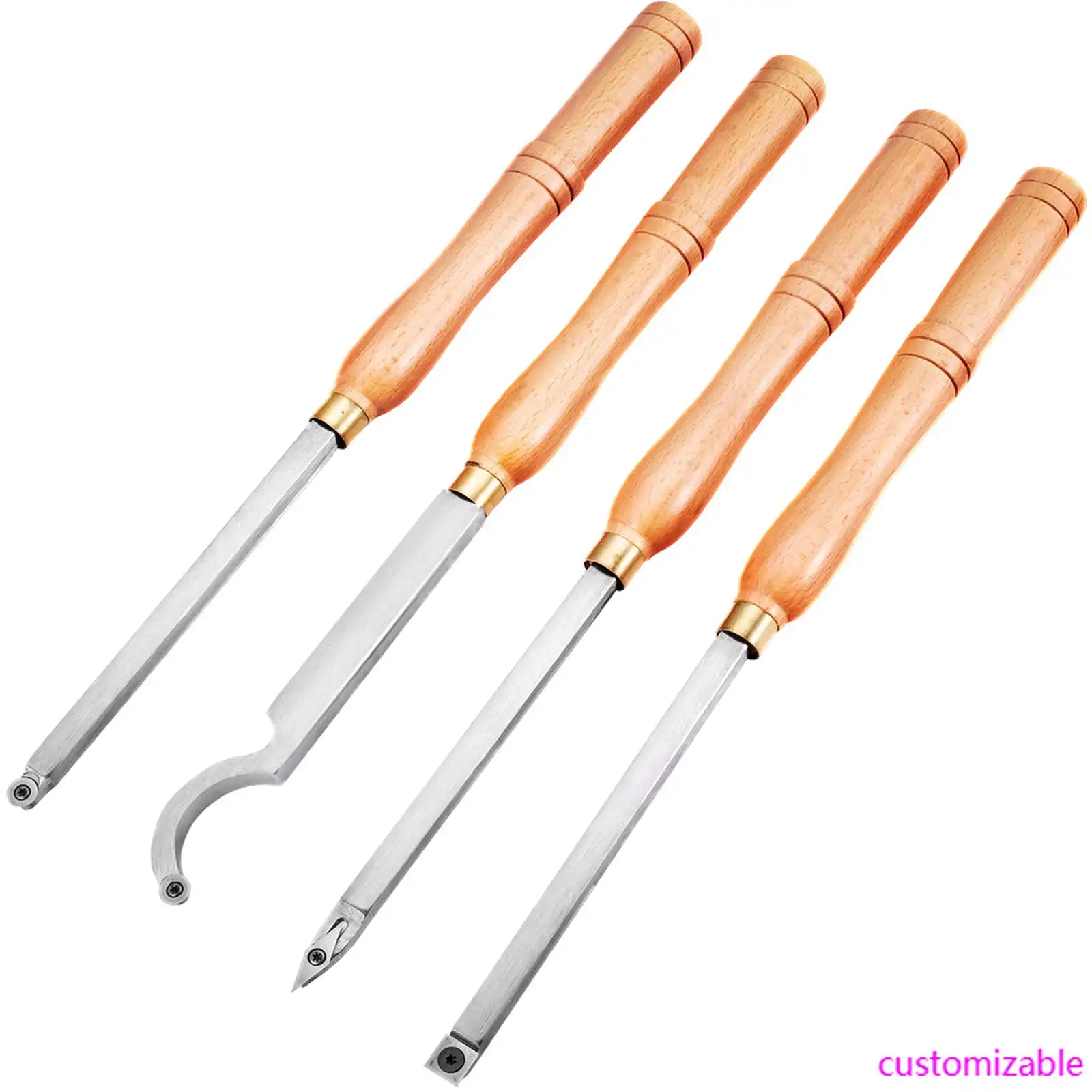 

Wood Turning Tools for Lathe 4 pcs Set, Carbide Lathe Tools with Diamond Shape, Round, Square Cutters, Turning Lathe Chisels