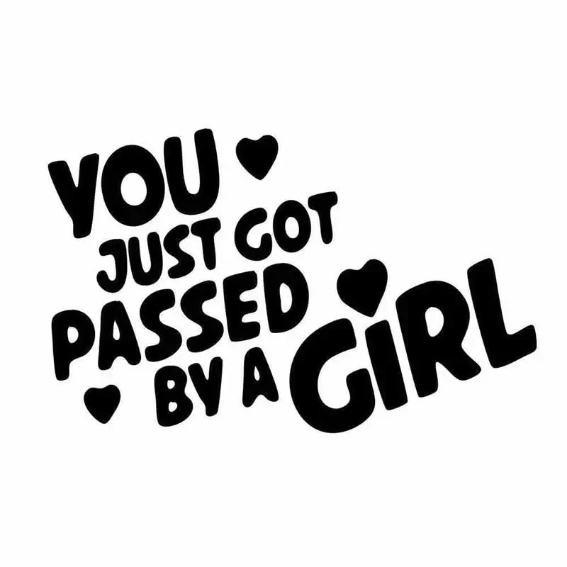 

Personality Funny You Just Got A Girl Through Car Window Bumper Vinyl Decal Bumper Scratch Decorative Sticker Black/silver,13cm