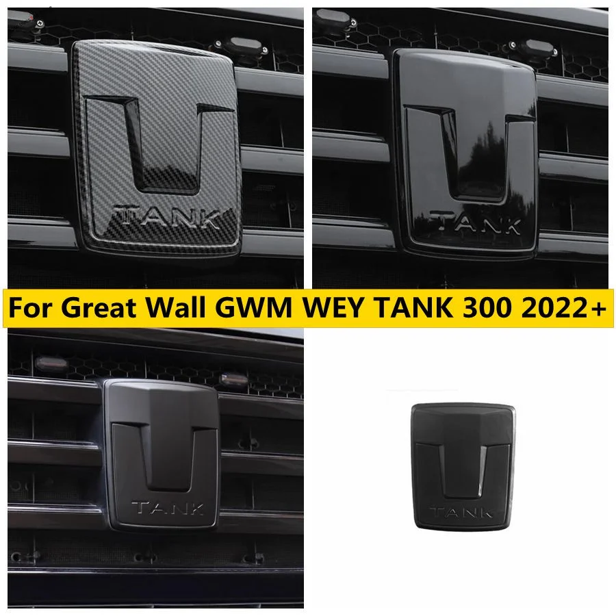 

Car Front Emblem Badge Decals Black / Carbon Fiber Look Badge Logo Emblem Cover Trim For Great Wall GWM WEY TANK 300 2022 - 2025