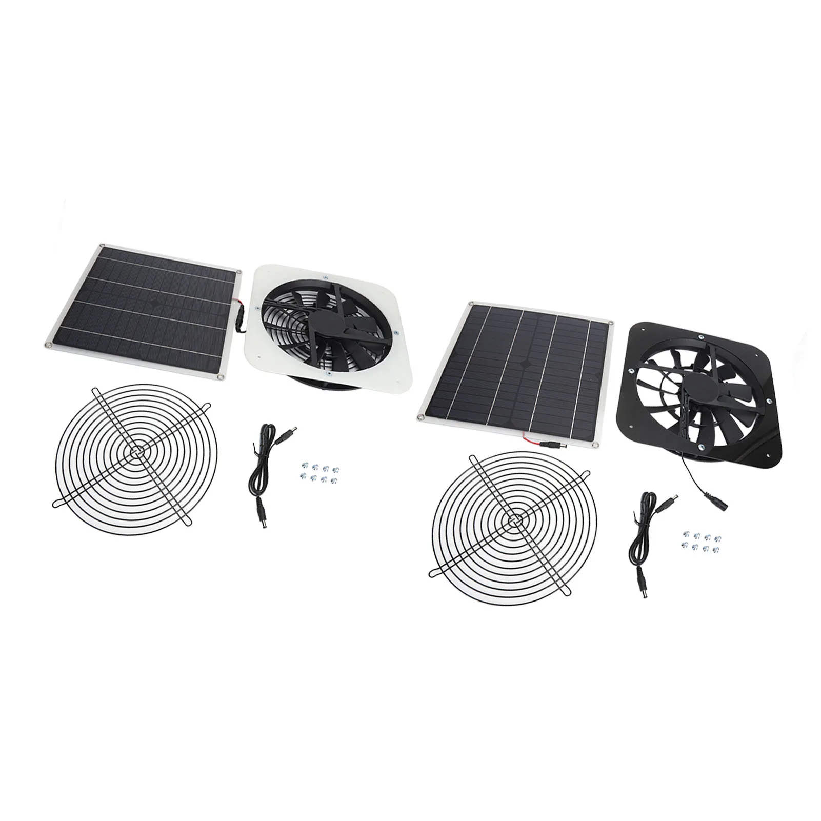 

Solar Fan Solar Panel Fan Kit Solar Exhaust Fan 100W Solar Powered Panel with 10inch Round Fan for Greenhouse Shed Chicken Coop