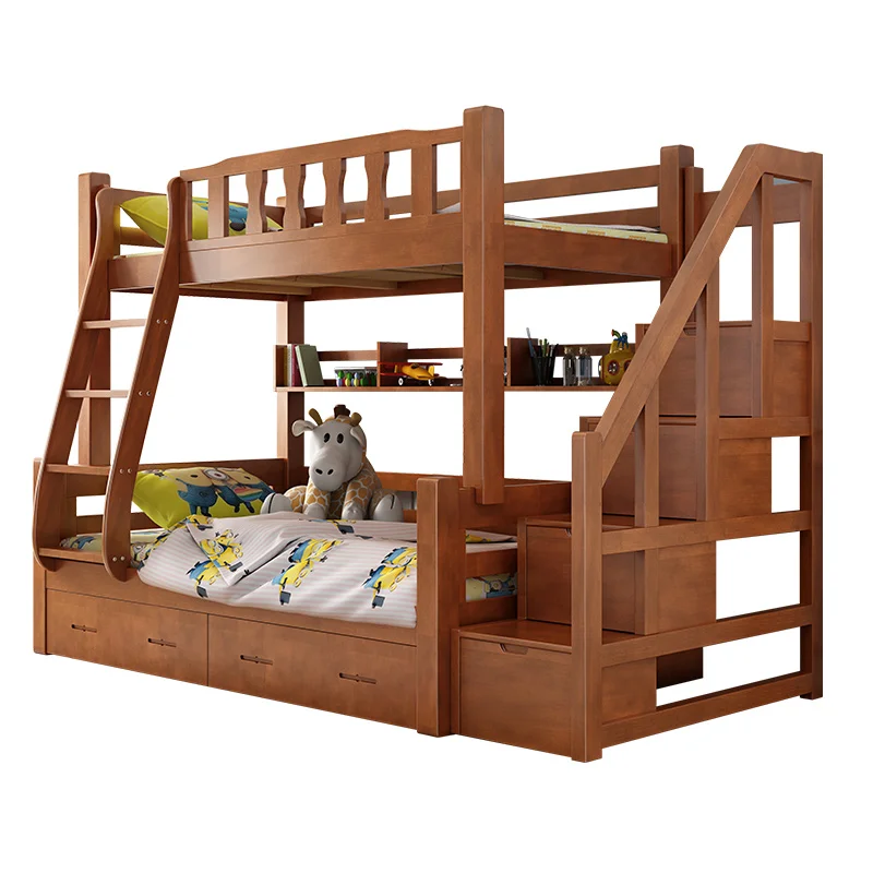 Adult twin over full wooden bunk bed for 3 people children bunk double bed modern for sale bedroom sets bed preschool