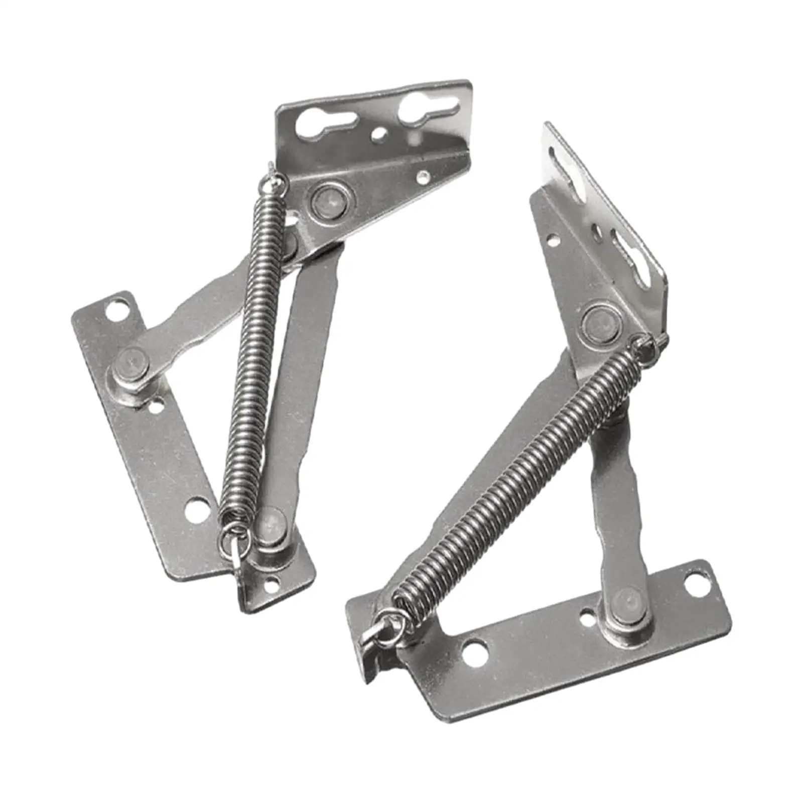 2Pcs 80 Degree Foldable Lifting Brackets Hardware Steel Furniture Storage Support Hinges for Bed Corner Cabinet Folding Sofa