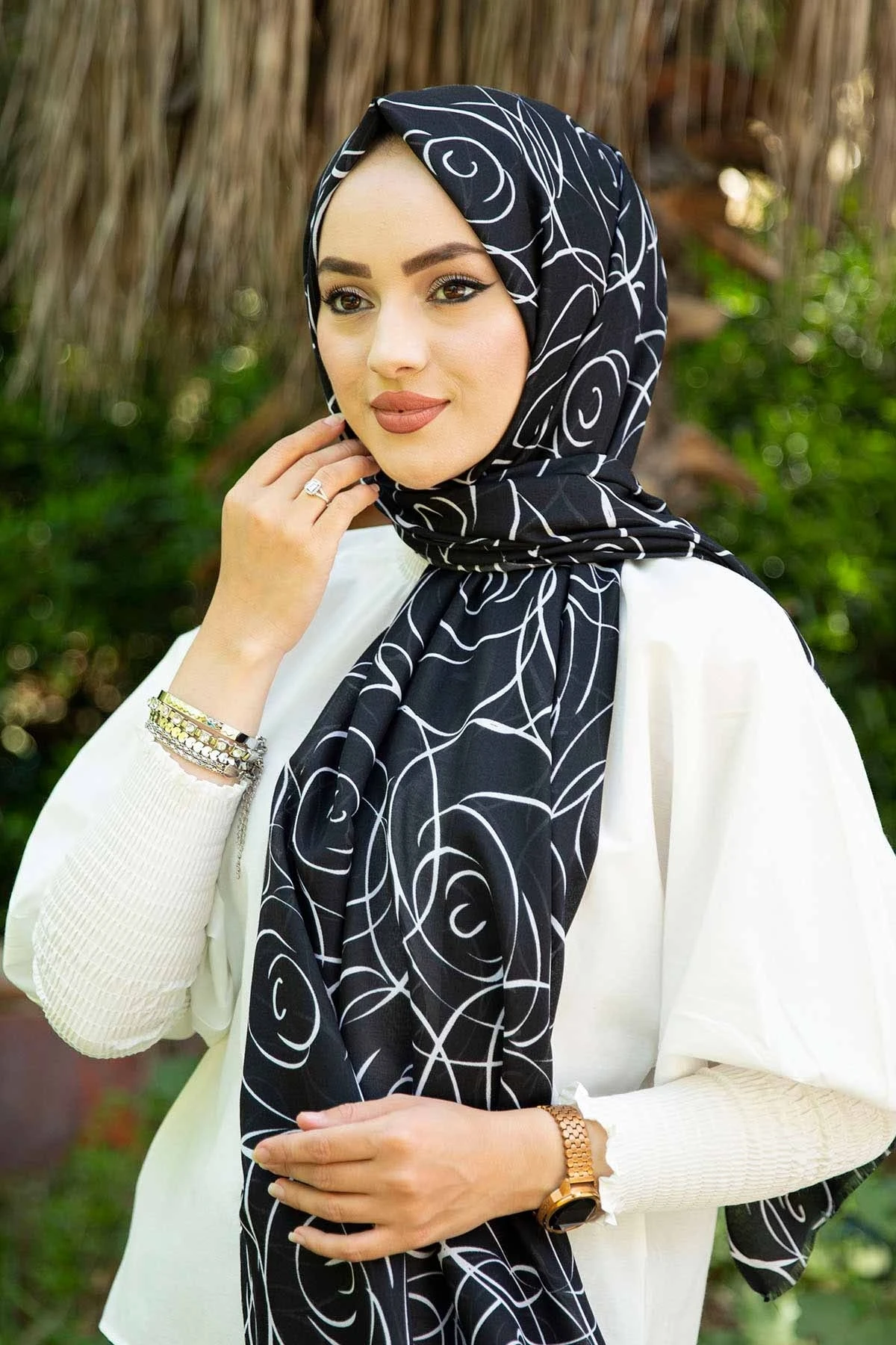 Pattern Summer Wrap E-Winter Autumn 2021 Muslim Women Hijab headscarf islamic Turkey