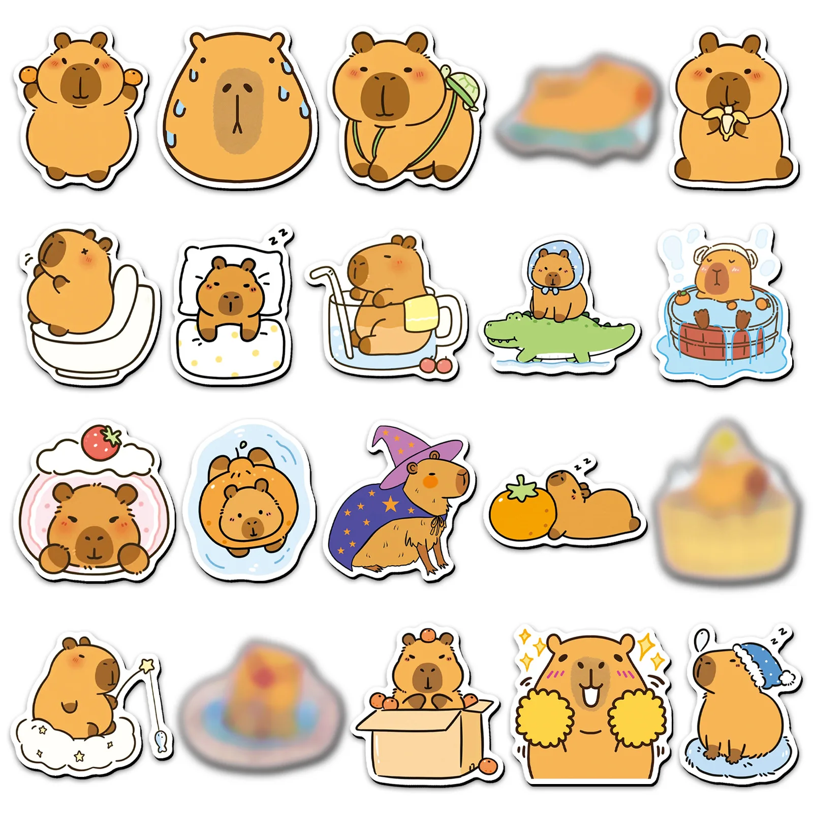 20PCS Capybara Magnetic Refrigerator Sticker DIY Diary Case Handmade Scrapbook Aesthetic Stickers