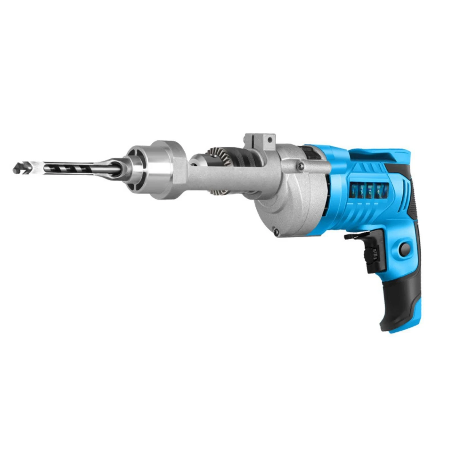 Square-Hole Drilling Fixed Bracket Open-Frame Bimetal Woodworking Mortise Jig Drill Guide with Clamping Block Stable