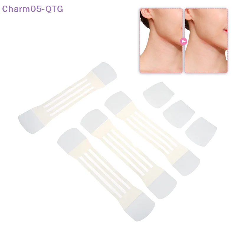 

Горячий! 4 шт. невидимая повязка для подтяжки шеи с 20 платками для подтяжки шеи, наклейка для удаления морщин, лента для подтяжки лица