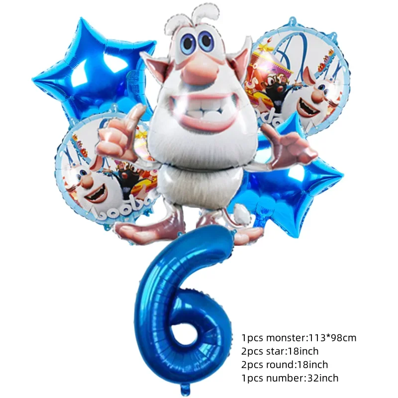 Kreskówkowe balony z folii aluminiowej z dużymi oczami Dekoracja urodzinowa dla dzieci Prezenty dla dzieci Bubaed Number Globos5 Th 6th Birthday