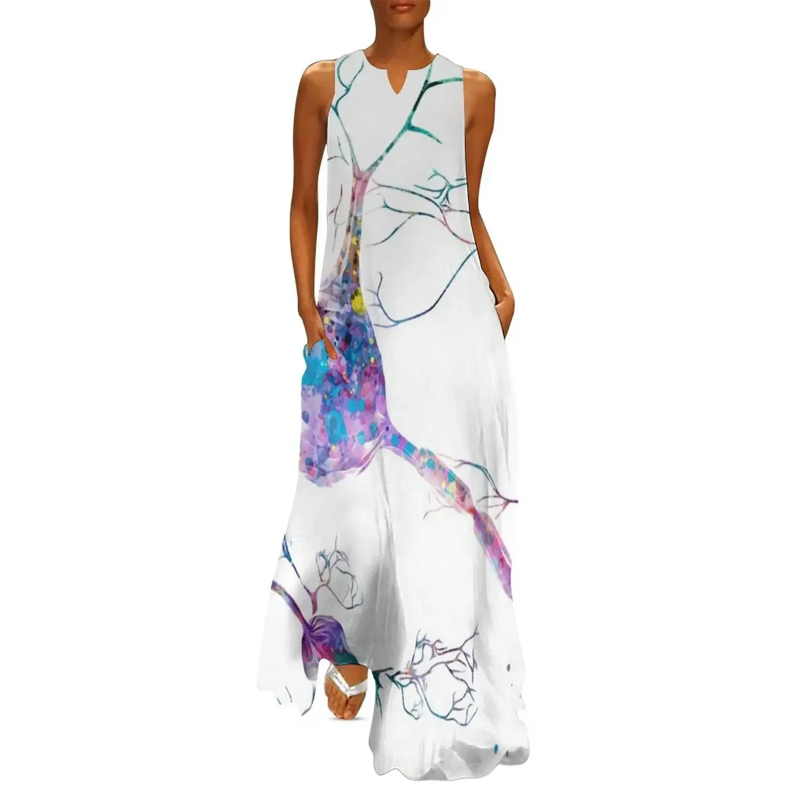 

Neurotransmitters Neuron Synapse Long Dress Clothing female Women long dress Casual dresses evening dress