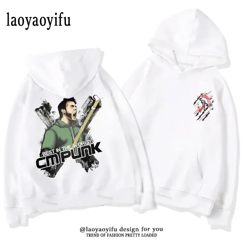 Sudadera con capucha clásica de manga larga para hombre, ropa de calle, Punk, luchador profesional americano, ropa de otoño