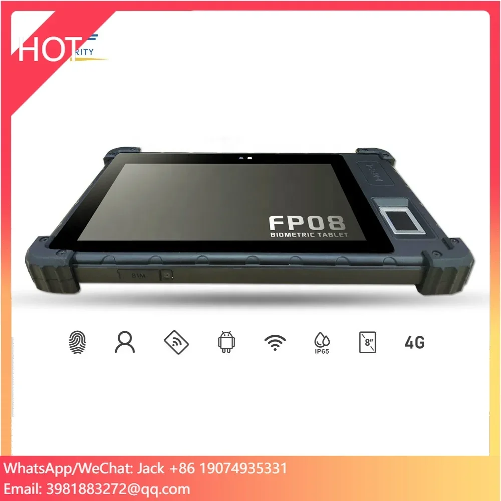 HFSECURITY FP08 Waterproof Face Fingerprint Iris Qr Code NFC Recognition Biometric Identification Android Tablet