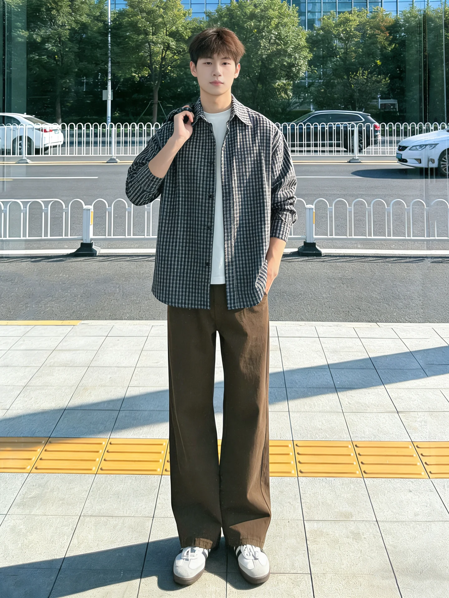 

Мужские джинсы прямого кроя на весну, цвет кофе, расклешенные брюки с эффектом визуального удлинения, CleanFit, на молнии, средняя посадка на талии