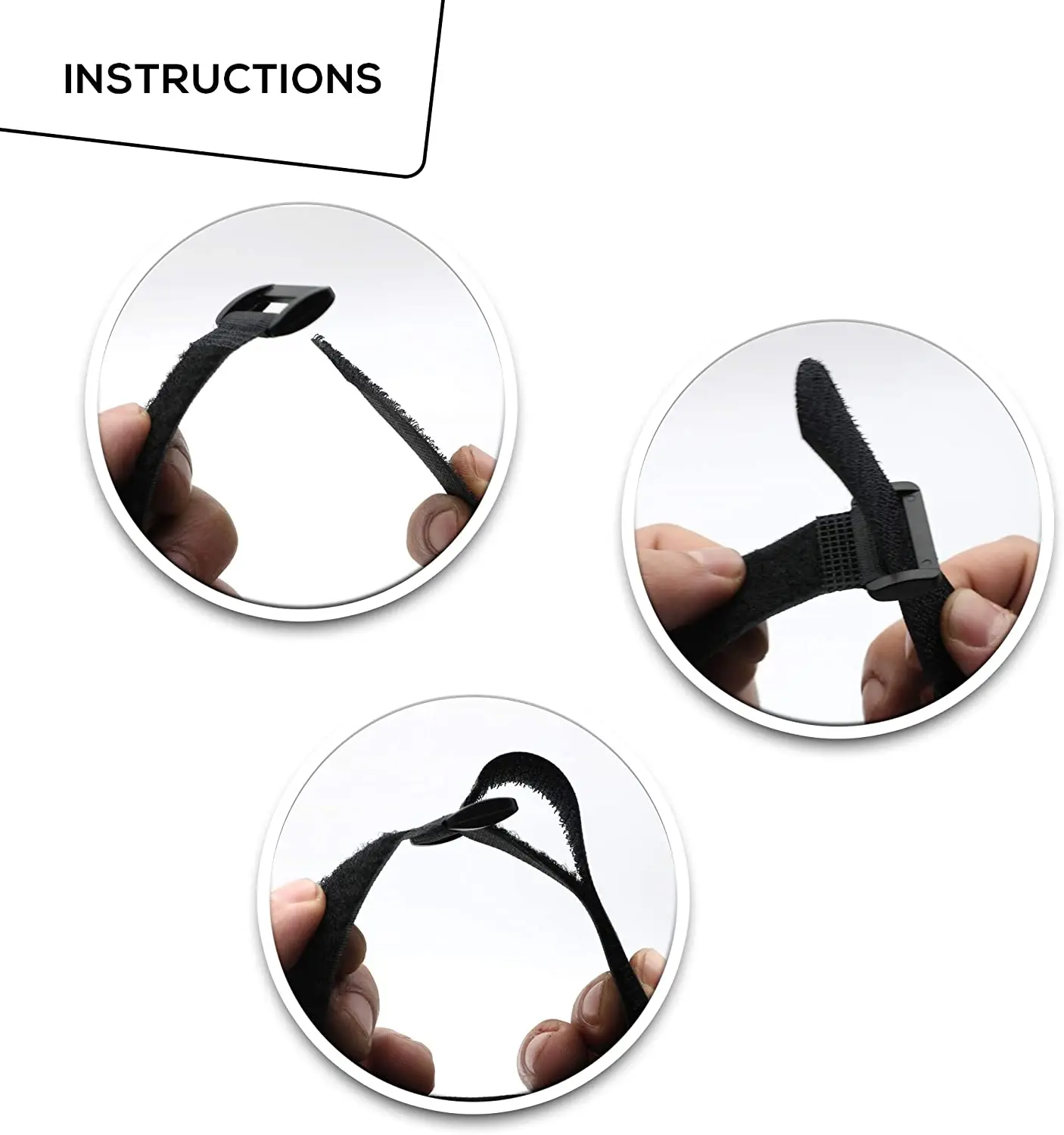 10pcs Reusable Cable Straps Multipurpose Quality Hook and Loop Securing Straps Adjustable Cable Ties Black Nylon 2.5cm Width