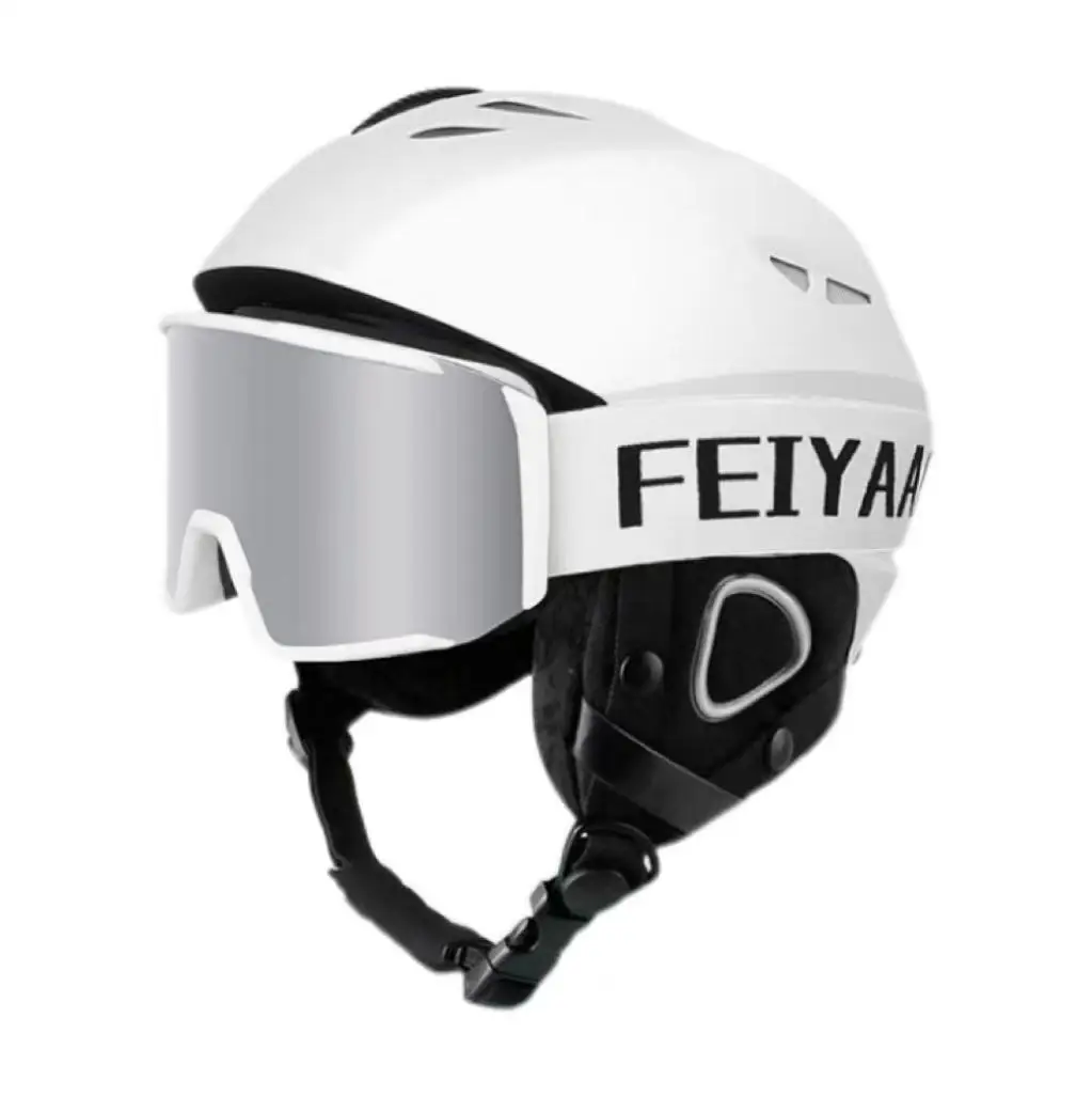 معدات التزلج الاحترافية: خوذة التزلج مع نظارات واقية مدمجة - مجموعة كاملة للرجال والنساء