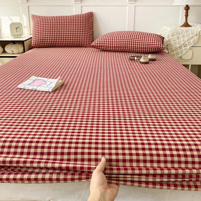 100% Cotton Fitted Sheet Adults Kids Room Bedsheets Single/Twin/Queen/King Size Bed Cover прост... product image
