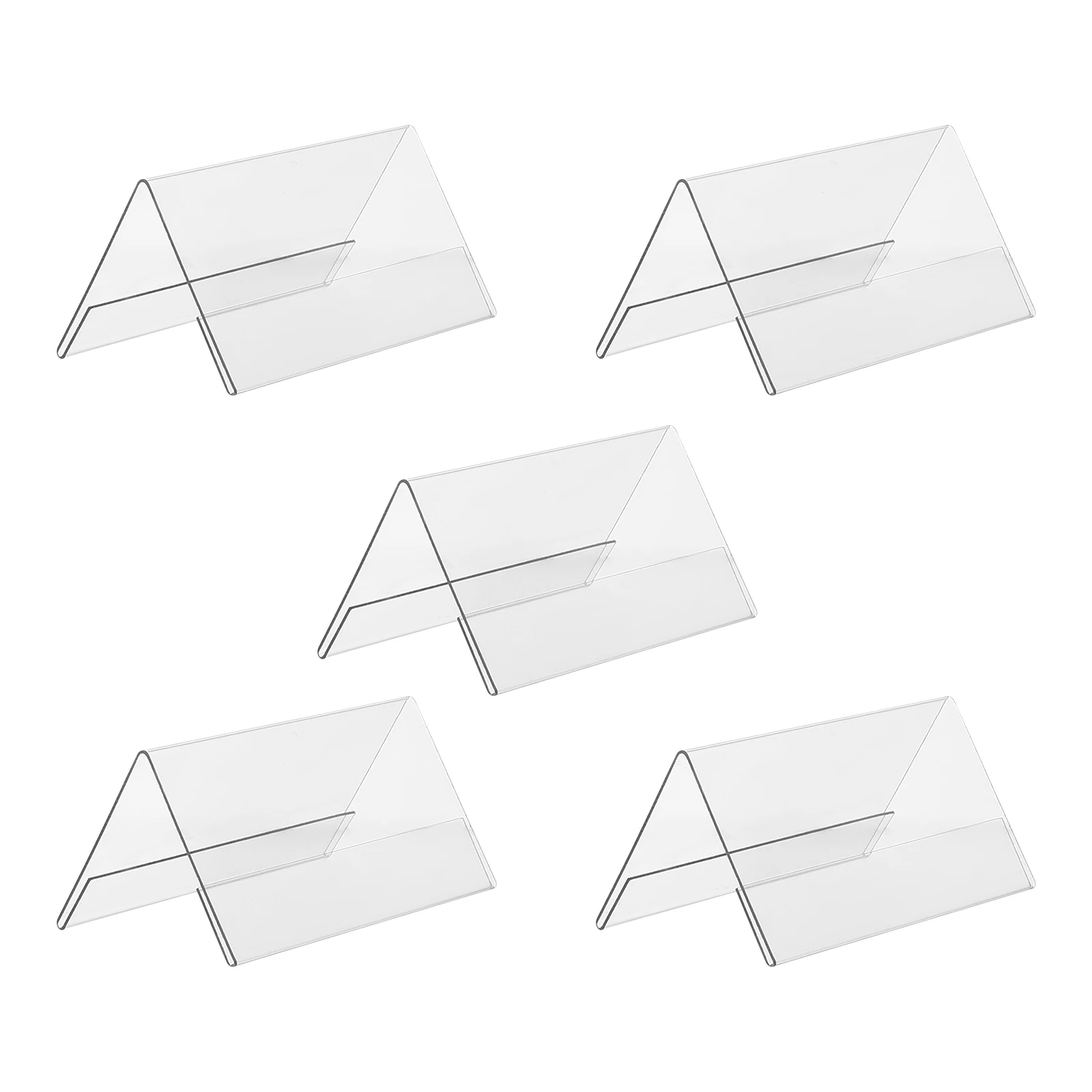 

5pcs Acrylic Display Board 200x100mm Clear Double-sided Conference Guest Seat Cards Signage Office Name Plate Storage