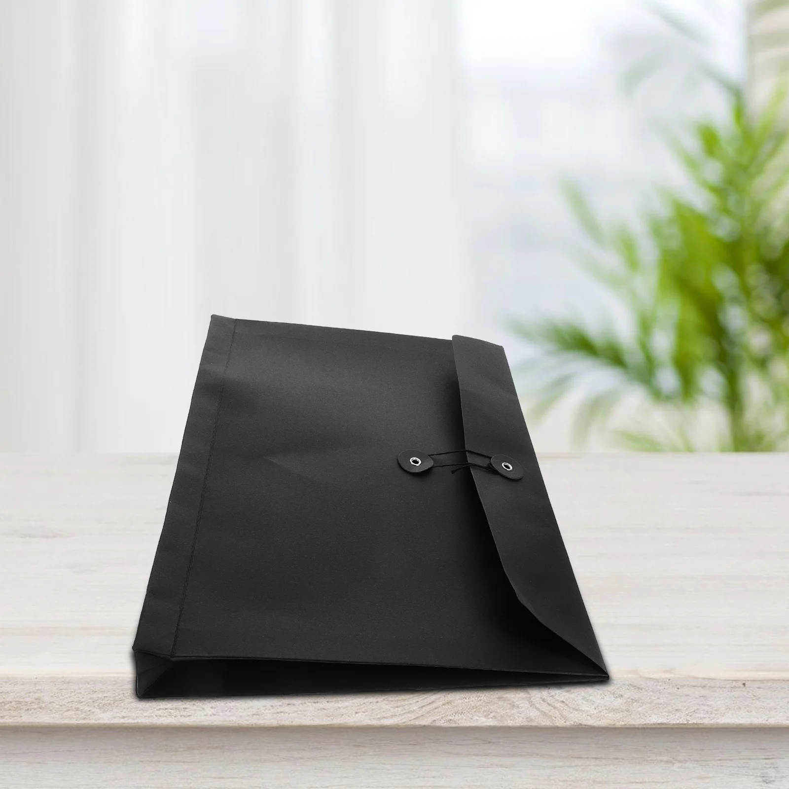 5 قطعة مغلف ملف ورق كرافت أسود مقاس A4 حقيبة تنظيم المستندات شديدة التحمل لحفظ الملفات والمدرسة والمكتبية واحتياجات البريد #5