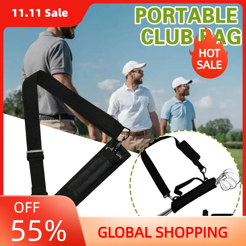 Portable Golf Club Carrier Bag Lightweight Carry Driving Range Course Training Travel Adjustable Shoulder Strap Crossbody Bag