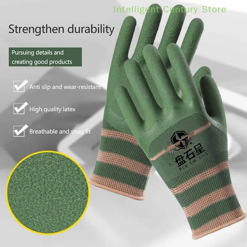1 คู่ถุงมือยางยาง,สวมใส่ถุงมือทํางานลื่น Auto Repair Workshop ป้องกันถุงมือป้องกันแรงงาน
