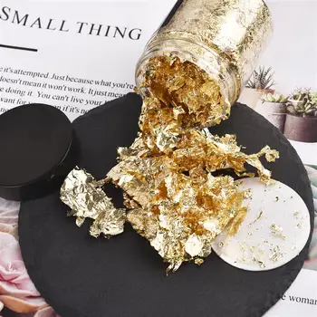 2-10g İmitasyon altın folyo Sequins şerit Glitter folyo Flake Craft yaprak kağıt DIY epoksi reçine takı mum Nail Art dolgu