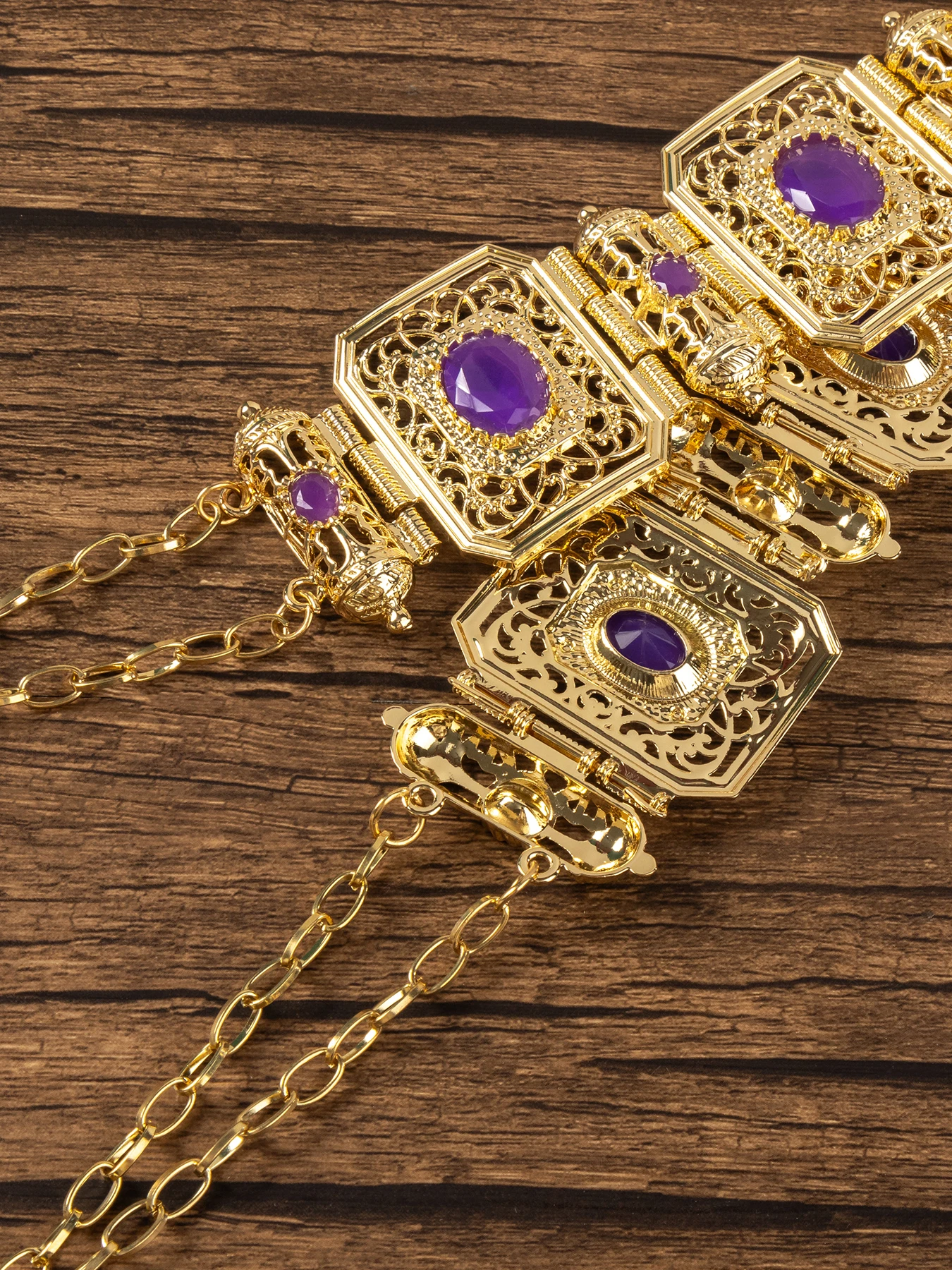 حزام مربع انقطاع المعادن نحت قابل للتعديل طول العروس العربية مجوهرات الزفاف قفطان مجوهرات الجسم