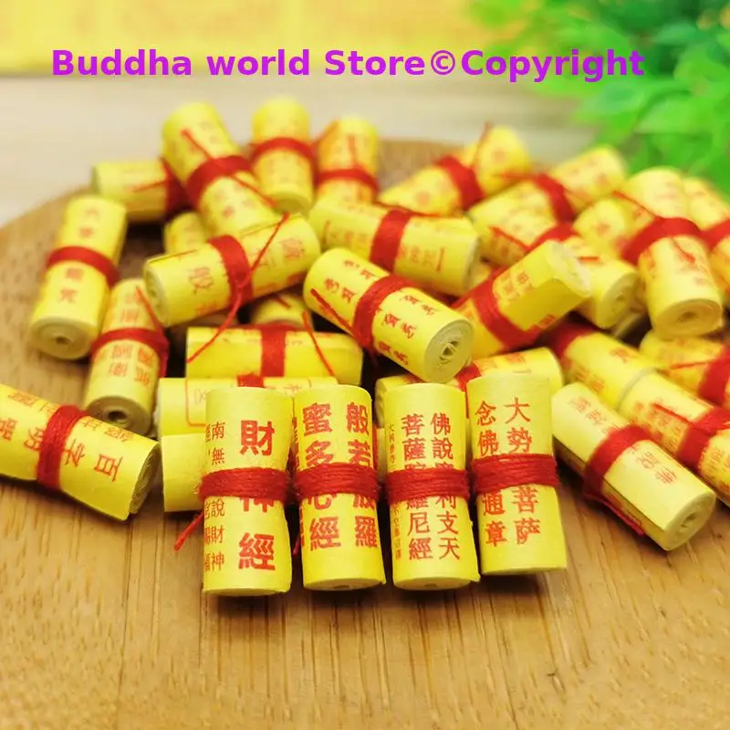 24 style BUDDHA GUAN YIN Tara Tathagata Heart Sutra Shurangama Mantra MINI Scriptures Paper roll amulet talisman Temple Abbot