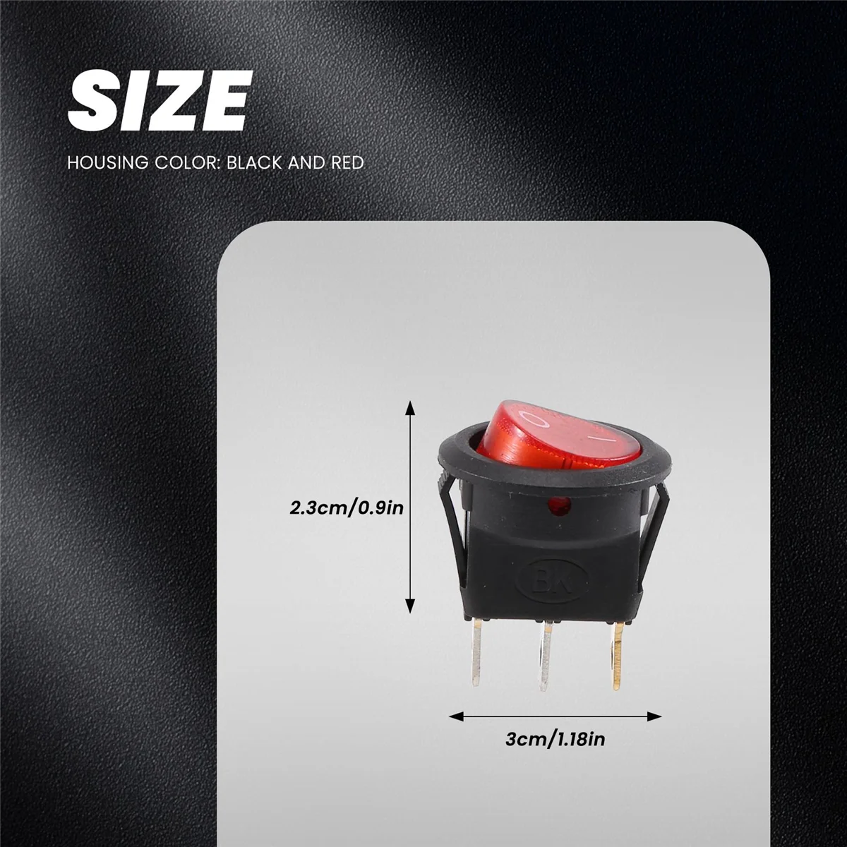 Interruptor basculante Bipolar ON OFF, 3 pines, 220V