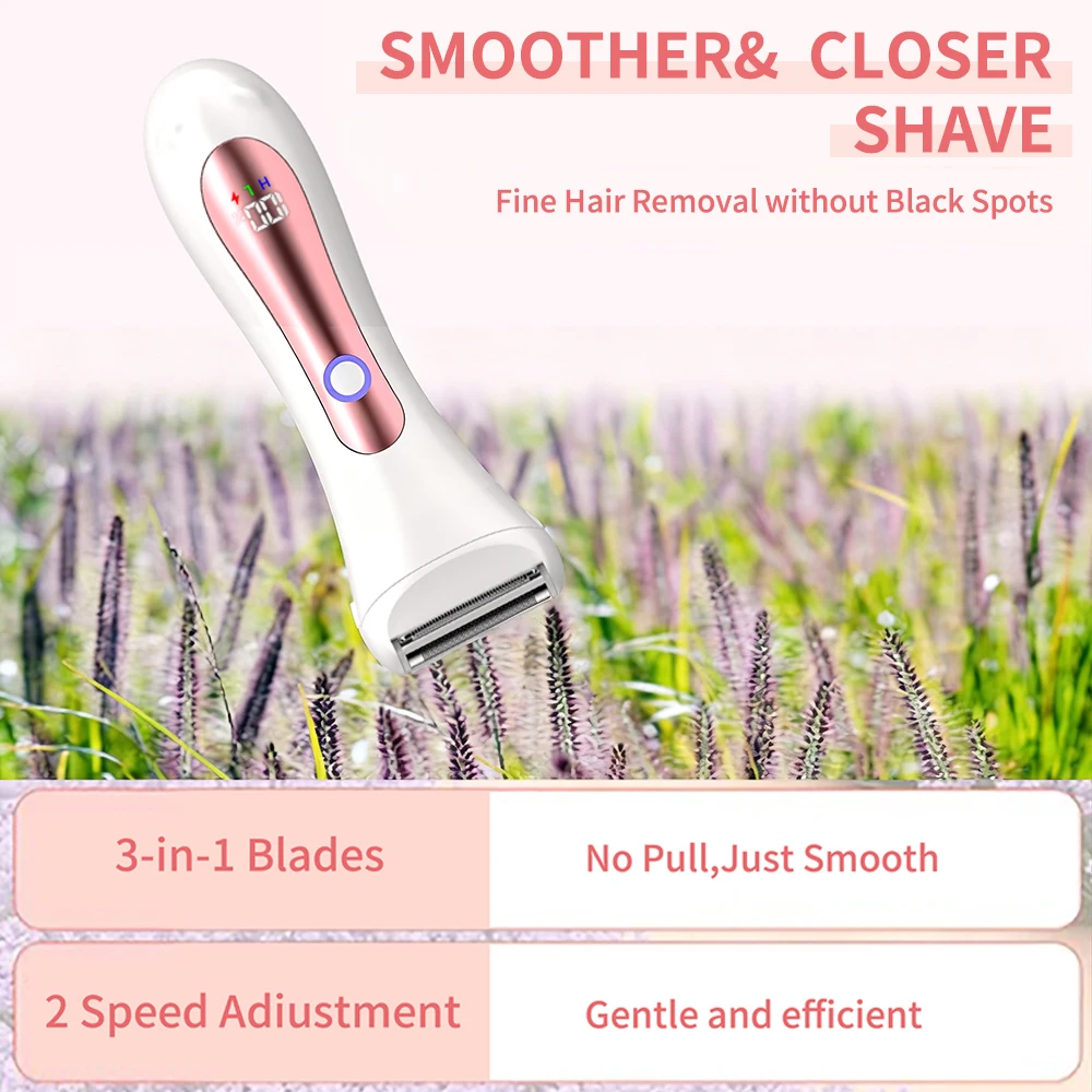 Portable Wet & Dry Electric Epilator for Legs And Body IPX7 Waterproof Female Shaver Lady Bikini Trimmer Facial Hair Remover