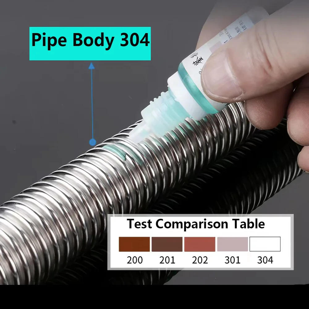 304 Stainless Steel Corrugated Pipe 13.5/16/16.8/20/25mm Water Heater Pipe 3M 5M 8M 10M For Cold And Hot Water Inlet And Outlet