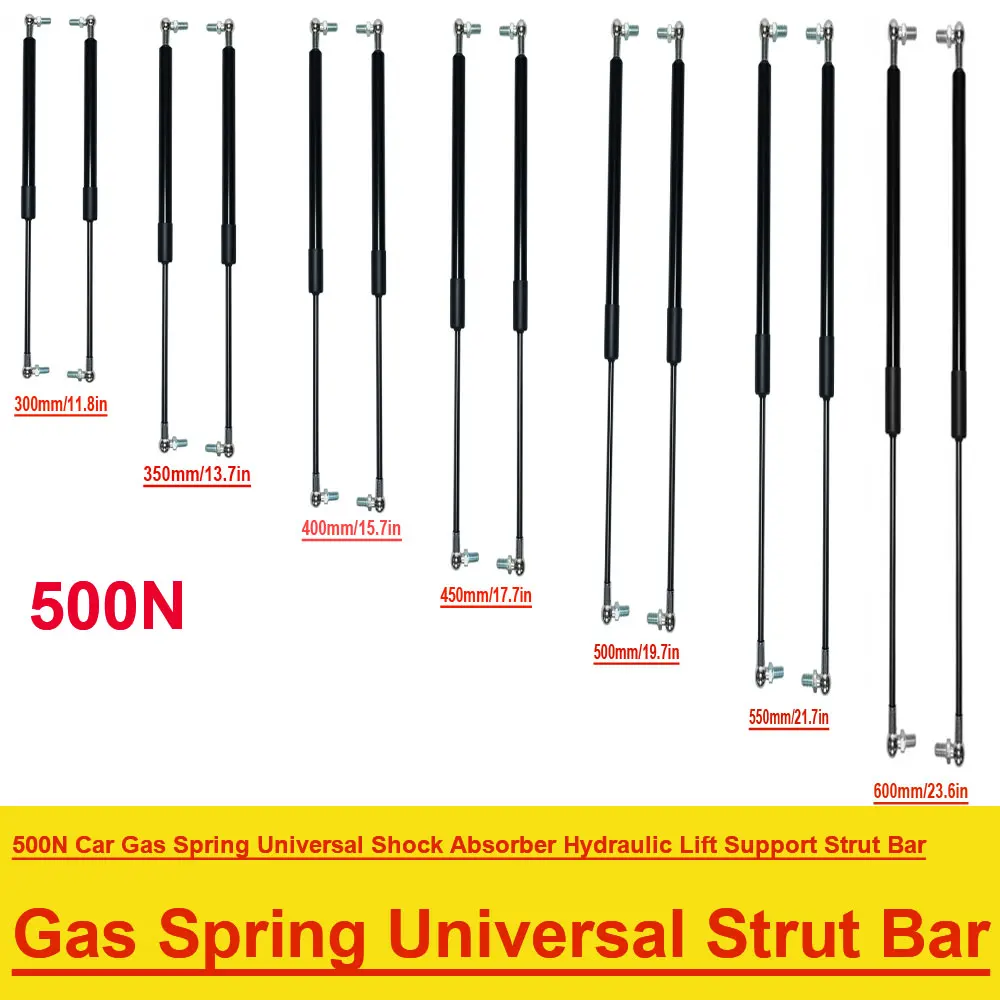 500N Gasdruckfeder Universeller Stoßdämpfer Hydraulische Hubstütze für Möbel, Autohaube, Heckklappe, Kofferraum, Wohnmobil A