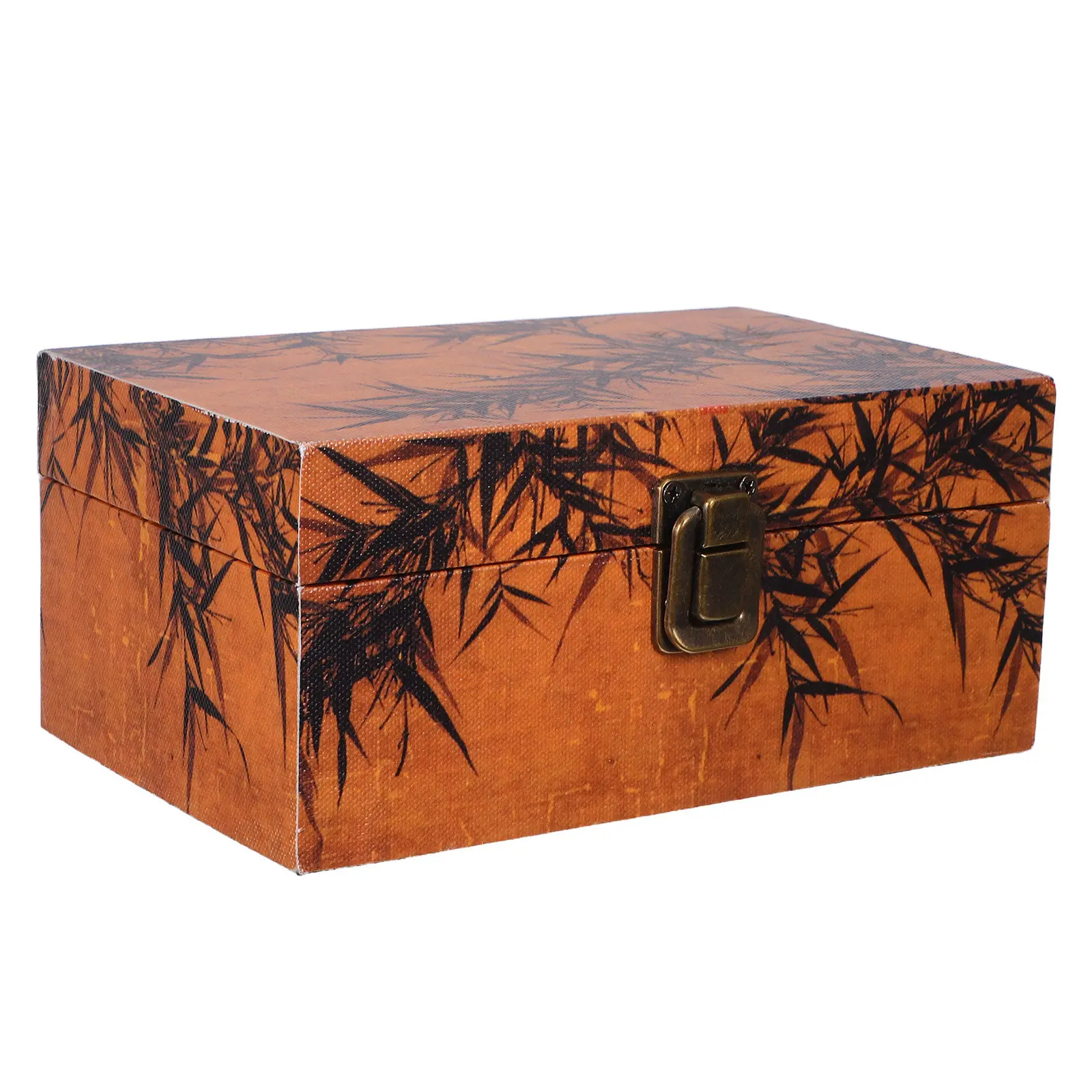 

Solid Wood Vintage Jewelry Storage Box Classical Chinese Style Trinket Organizer with Lid Dustproof Tabletop Decorative Keepsake