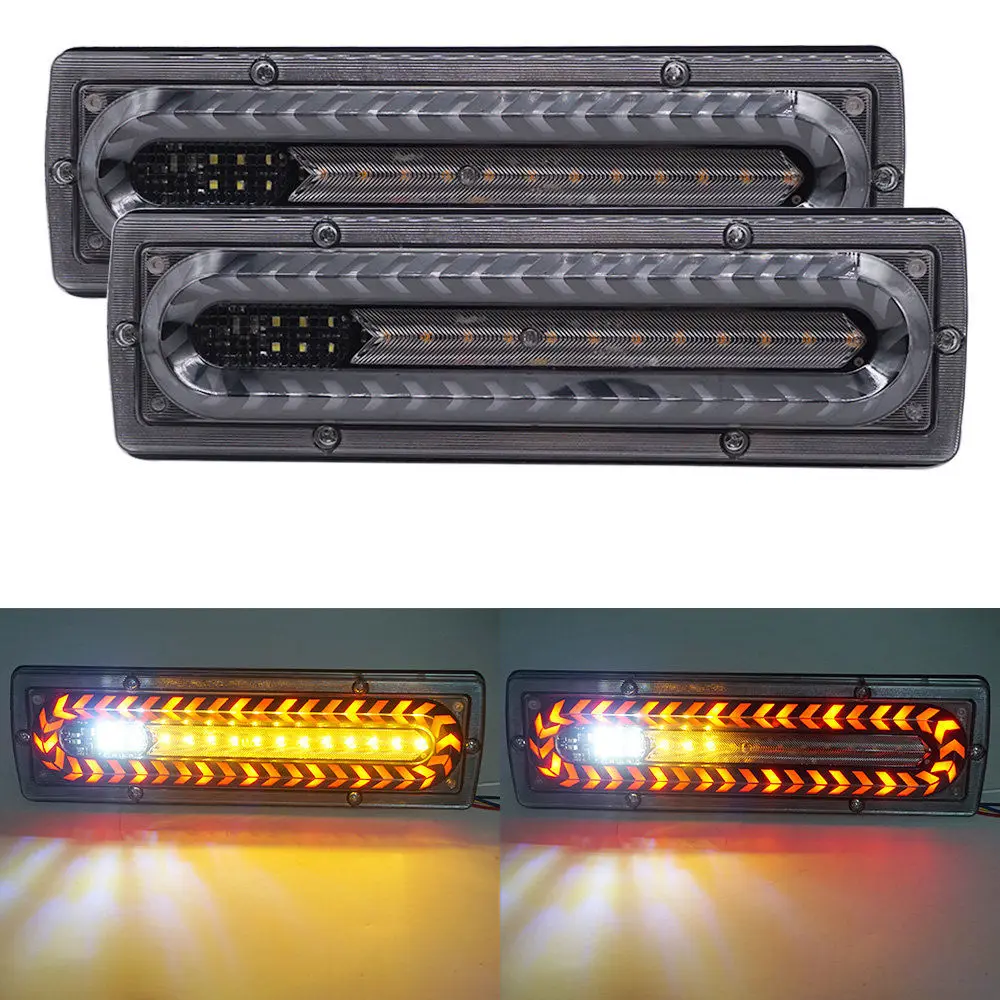 

New 12V-24V Truck Trailer Lights LED Strips Flowing Car Turn Signal Lamp Rear Tail Indicator Taillight Brake Flashing Rear Ligh