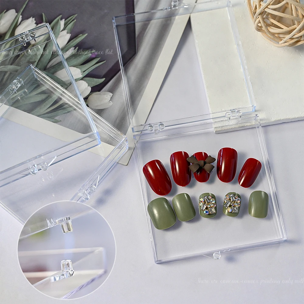 1Pcs Colorfuul False Nail Storage Box 7/8.8cm PE Film Nails Tip Display Suspension Storage Necklace Earrings Manicure Container