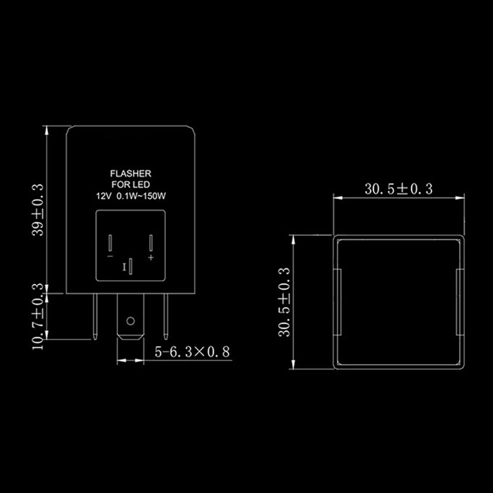 24V 3Pin Car LED Light Flasher Relay Turn Signal Rate Control Blinker Relay 180WRate Control Blinker Relar LED Light Flash