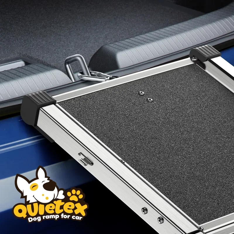 Heyang Factory Direct Adjustable Compact Aluminum 71in 200lb Waterproof Anti-Slip Easy Clean Black Pet Dog Ramp for Car Truck