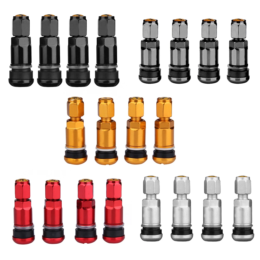 4pcs Car Tubeless Wheel Tyre Valve Stems Universal Metal Car Motorcycle Tubeless Wheel Tyre Valve Stems Caps