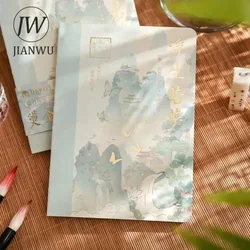 JIANWU 80 Sheets/book Dream Breeze Series Vintage Bronzing Material Collage Blank Notebook Creative DIY Journal Stationery