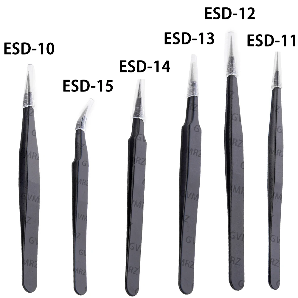 Tweezers ESD-10 ESD-11  ESD-14 Anti-static for DIY Projects & Electronics Repair Precision Assembly ESD-12 ESD-13 ESD-15