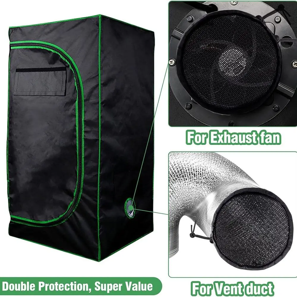 Duct Filter Vent Cover Grow Tents Vent Filter Cover with Elastic Band and Fixed Buckle to Dust-Proof for Plant Grow Tent Vent