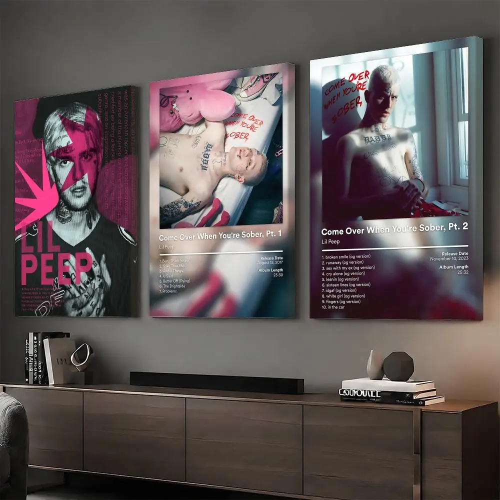 Singer Album Lil P-Peep Painting Calligraphy HD Modern Style Inner Frame Canvas Poster Bedroom Room Hallway Wall Art Decor