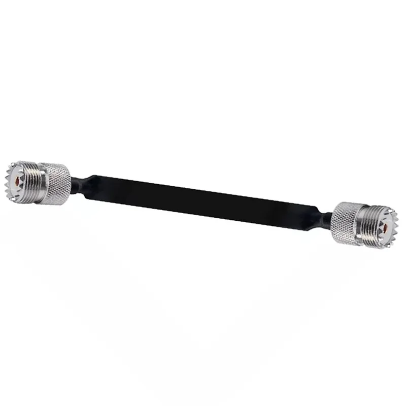 A25P 4 パック 40 センチメートル RF 同軸ケーブル窓/ドアパススルーフラットケーブル、SO239 UHF メス - UHF メス、50 オーム