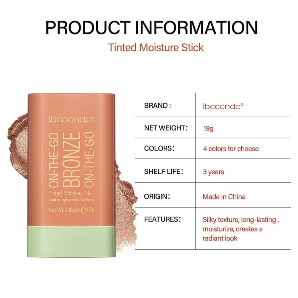 Bâton bronzant d'ombre de Contour exquis, outils cosmétiques, maquillage longue durée pour le visage, teinte lisse et naturelle Portable