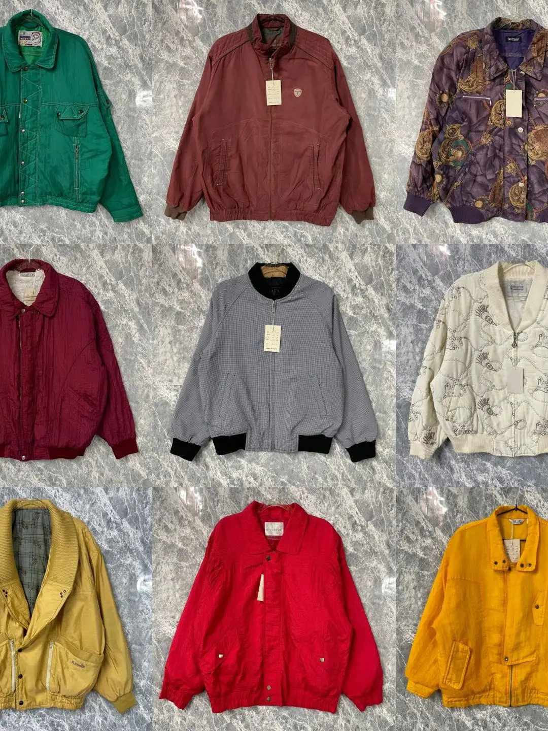 Vintage Harlan Jaet Ame Kajie Hong Kong Sle Men's Women's Dad Coat Loose Fit Multi Kets Polyester Fiber Long Sve Zi...