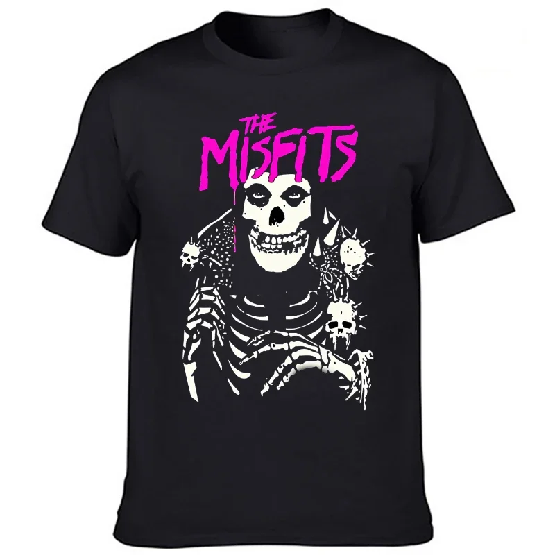 The Misfits I Want Your Skulls T Shirt Punk Rock Band Tee Harajuku Male Vintage Graphic Tops Hip-hop Streetwear Men Clothing