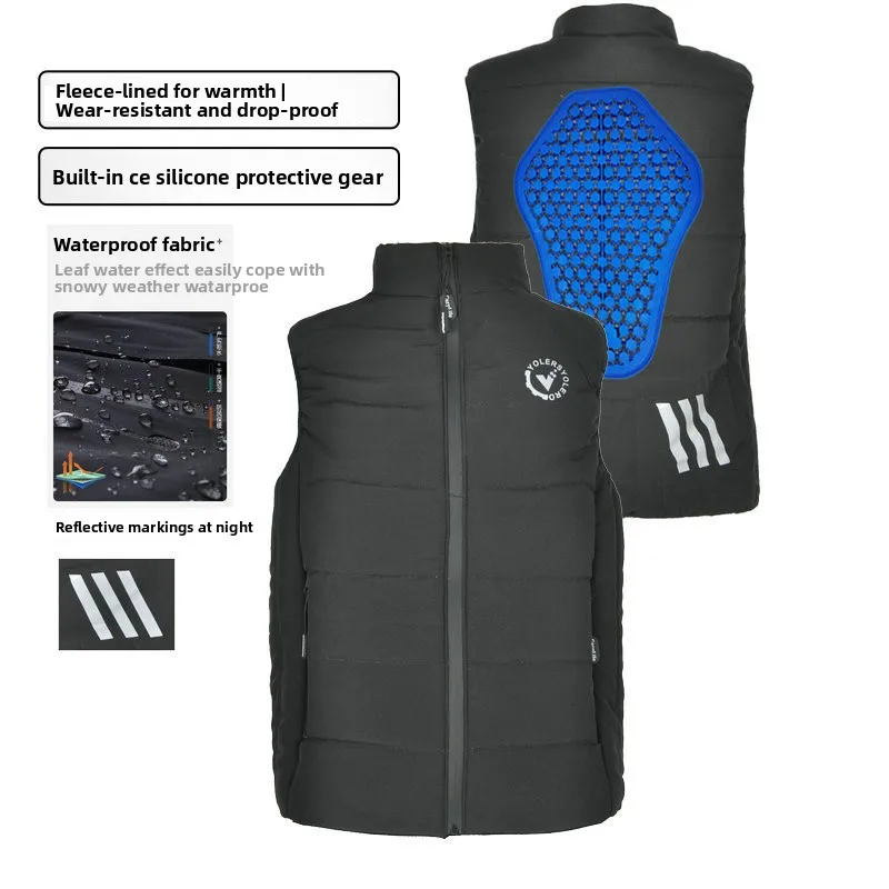 

VOLERO мотоциклетный зимний жилет, водонепроницаемый бархатный утолщенный ветрозащитный теплый костюм для верховой езды для мужчин и женщин, байкерский жилет