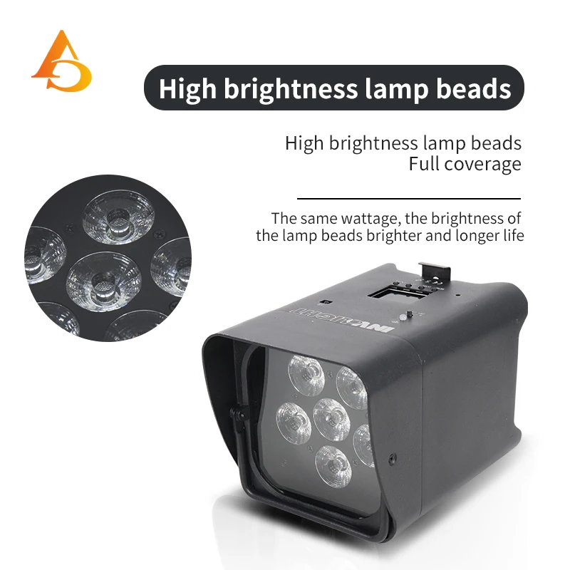 6x18w Battery Light RGBWAUV Wireless Par Light Remote Control Wifi Control Stage Light Wedding Ambient Light