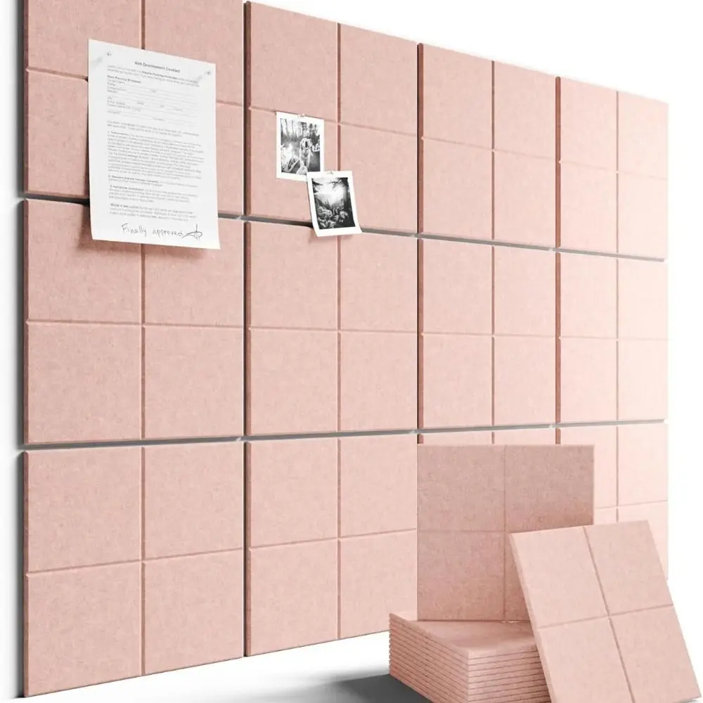 1 Pack Photo Display Felt Bulletin Board Sound Absorbing Noise Reducing Pin Board with Adhesive Bulletin Board Tile