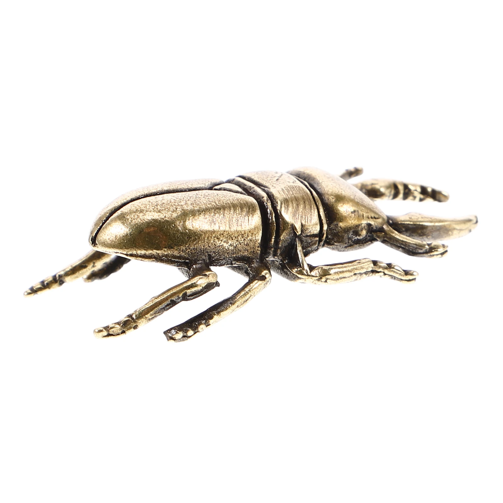 

Style Brass Beetle Feng Shui Wealth Animal Sculpture Desktop Ornament Tea Pet Golden Metal Insect Decoration