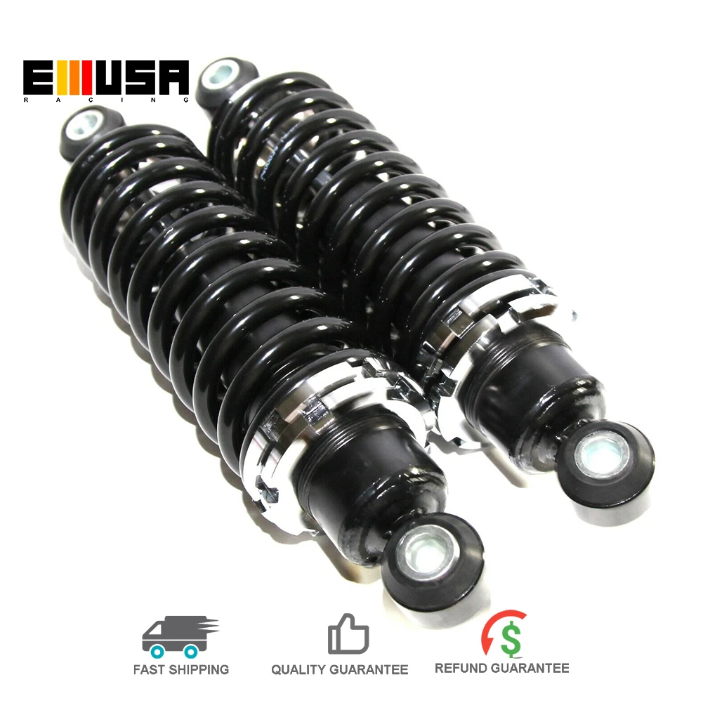 Emusa Universal Suspension Strut Rear Street Rod Coiilover Shock SET w/180 Pound Black Coated Springs