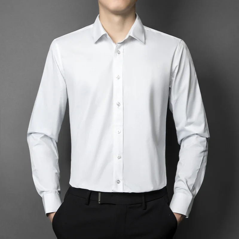 

Men Regular Fit Casual White Black Long Sleeve Shirts
