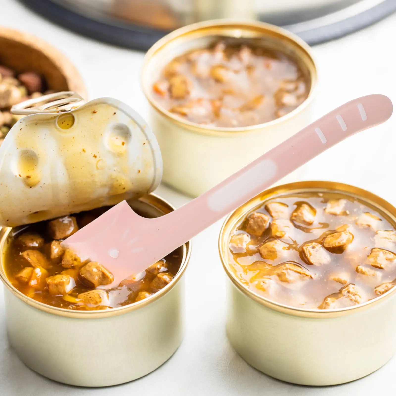 

3pcs Feeding Cat Spoon Canned Scoop Durable Ergonomic Design Corners Supplies Tableware Pet Food Mixing Spoon Canned